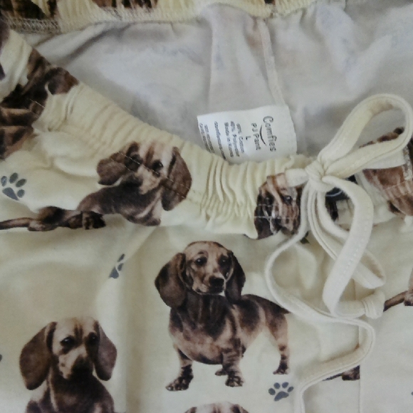 Cream Dachshund Print Pajama Shorts - Picture 1 of 4